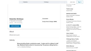 
                            6. Kalambo Simbeya - IT Specialist - Consultant | LinkedIn