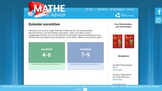 
                            4. Kalender auswählen - Mathe im Advent 2018