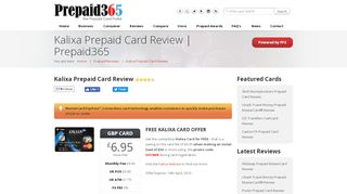
                            5. Kalixa Prepaid Card Review | Prepaid365