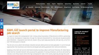 
                            7. KAM, GIZ launch portal to improve Manufacturing job search