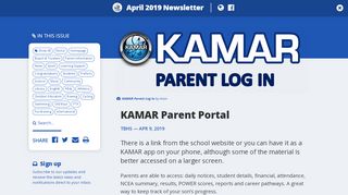 
                            5. KAMAR Parent Portal - April 2019 Newsletter - Hail