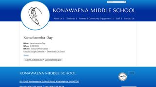 
                            7. Kamehameha Day | Konawaena Middle School