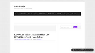 
                            6. KANOPOLY Post UTME Admission List 2019/2020 – Check Here ...
