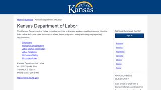 
                            8. Kansas Department of Labor | Kansas.gov