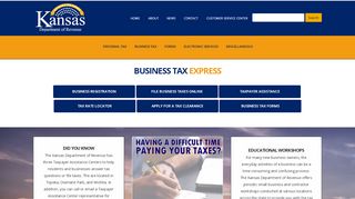 
                            2. Kansas Department of Revenue Business Tax Home Page
