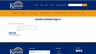 
                            5. Kansas Department of Revenue - Retailer Sign-in Page