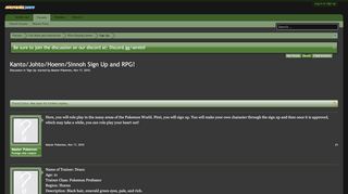 
                            2. Kanto/Johto/Hoenn/Sinnoh Sign Up and RPG! | Serebii.net Forums