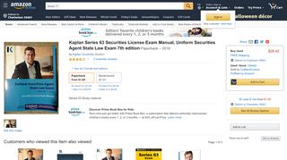 
                            4. Kaplan Series 63 Securities License Exam Manual ... - Amazon.com