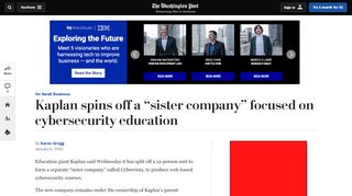 
                            3. Kaplan spins off a “sister company” focused on cybersecurity ...