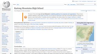 
                            5. Kariong Mountains High School - Wikipedia