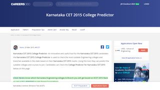 
                            7. Karnataka CET 2015 College Predictor - Careers360