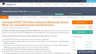 
                            4. Karnataka PGCET 2019 Mock Allotment (Released), Result ...