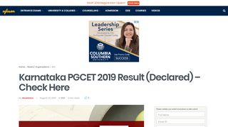 
                            8. Karnataka PGCET 2019 Result (Declared) - Check Here ...