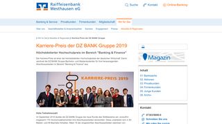 
                            6. Karriere-Preis der DZ BANK Gruppe - …