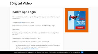 
                            5. Kartra App Login – EDigital Video