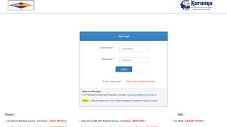 
                            5. Karunya Institute of Technology and Sciences - User Login