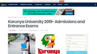 
                            8. Karunya University 2019- Admissions and Entrance Exams ...