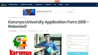 
                            11. Karunya University Application Form 2019 - AglaSem Admission