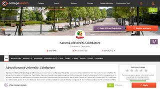 
                            8. Karunya University Coimbatore - Courses, Fees, Cutoffs ...