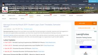 
                            6. Karunya University Result 2019: Student Login, Exam ...