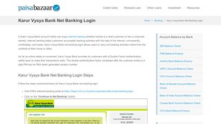 
                            5. Karur Vysya Bank Net Banking Login - Paisabazaar.com