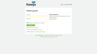 
                            3. Kaseya Portal Log On