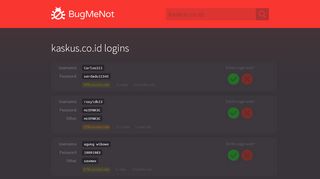 
                            9. kaskus.co.id passwords - BugMeNot