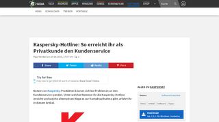 
                            8. Kaspersky-Hotline: So erreicht ihr als Privatkunde den ...