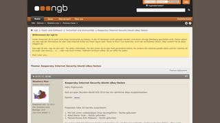 
                            3. Kaspersky Internet Security blockt eBay-Seiten - ngb