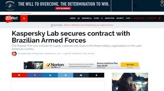 
                            9. Kaspersky Lab secures contract with Brazilian Armed Forces | ZDNet