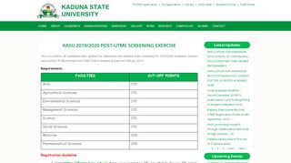 
                            2. KASU 2019/2020 POST-UTME SCREENING EXERCISE ...