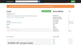 
                            6. katal 9.4.7 on npm - Libraries.io