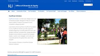 
                            4. Kauffman Scholars | Office of Diversity & Equity - KU Diversity and Equity