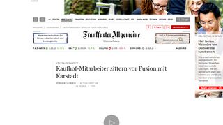 
                            9. Kaufhof-Mitarbeiter zittern vor Fusion mit Karstadt - faz.net