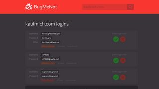 
                            4. kaufmich.com passwords - BugMeNot