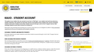 
                            4. KauID - student account | Karlstad University