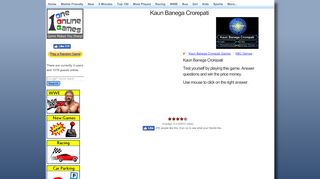 
                            9. Kaun Banega Crorepati - Play Online Games