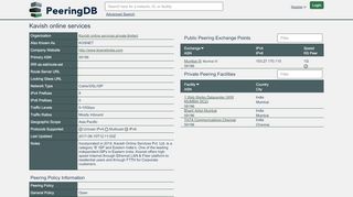 
                            2. Kavish online services - PeeringDB