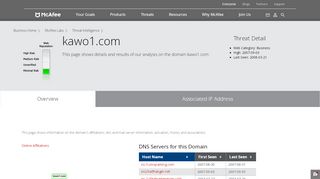 
                            6. kawo1.com - Domain - McAfee Labs Threat Center