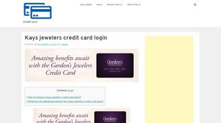 
                            7. Kays jewelers credit card login - Credit card