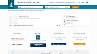 
                            5. KaZooby, Inc. | Better Business Bureau® Profile