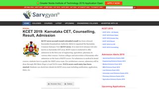 
                            6. KCET 2019: Karnataka CET, Result, Answer key, Admission - SarvGyan