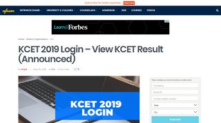 
                            1. KCET 2019 Login - View KCET Result (Announced) | AglaSem ...