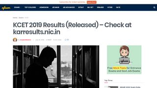 
                            7. KCET 2019 Results (Released) - Check at karresults.nic.in ...