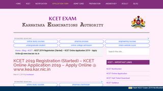 
                            6. KCET Application Form 2019 - Karnataka CET Exam 2018