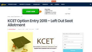 
                            9. KCET Option Entry 2019 - AglaSem Admission