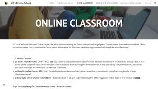 
                            3. KC's Driving School - ONLINE CLASSROOM