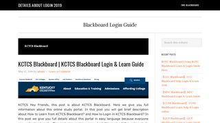 
                            8. KCTCS Blackboard | Details About Login 2019