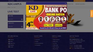 
                            9. KD Campus Online Test | Bank PO, SSC JE & CPO, RRB, Clat & SI