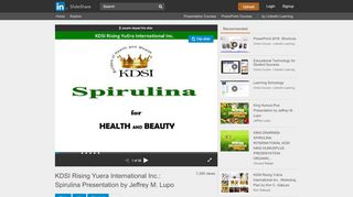 
                            5. KDSI Rising Yuera International Inc.: Spirulina ...